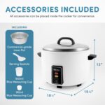 Aroma Housewares 60-Cup (Cooked) (30-Cup UNCOOKED) Commercial Rice Cooker (ARC-1033E),White - Image 5