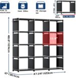 Mavivegue Book Shelf, 12 Cube Storage Organizer, DIY Bookcase, Metal Bookshelf,Tall Book case for Bedroom, Living Room,Office,Closet, Black Cubicle Rack - Image 4