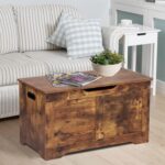 31.5" Storage Chest, Wooden Storage Bench, Lift Top Toy Chest with 2 Safety Hinges, Large Toy Box, Entryway Shoes Bench for Living Room, Bedroom, Rustic Brown - Image 8
