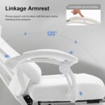 GTRACING Gaming Chair, Computer Chair with Mesh Back, Ergonomic Game Chair with Footrest, Reclining Game Chair with Adjustable Headrest and Lumbar Support for Gaming and Office (White) - Image 6