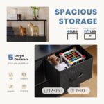 DUMOS TV Stand Dresser for Bedroom with 5 Fabric Drawer,Entertainment Center for 45 inch Television, Media Console Table with Storage, Open Shelf, Adjustable Feet, Living Room Furniture, Black - Image 5