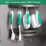 Scrub Brush Set, 4 Pack Deep Cleaning Brush Kit - 2 Scrub Brush, 2 Tile & Grout Brush with Built-in Scraper, Household Commercial Scrubber for Floor, Shower, Pool Wall, Tub (Green) - Image 8
