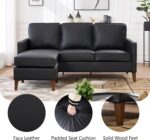 EBELLO Sectional Sofa Couch, L Shaped Couch Faux Leather with Reversible Chaise, Lounge Sofa for Living Room Apartment Small Space, Black - Image 4