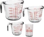 Anchor Hocking Glass Measuring Cups, 4 Piece Set (5 Ounce, 1 Cup, 2 Cup, 4 Cup liquid measuring cups) - Image 2