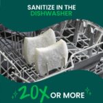 Scotch-Brite Greener Clean Non-Scratch Scrub Sponge, 6 Nonscratch Kitchen Sponges for Cleaning Around the Home, Bathroom & More, Most Durable Recycled Dish Scrubber, Best for Nonstick Pots and Pans - Image 8