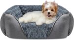 INVENHO Dog Bed for Large Medium Small Dogs, Rectangle Washable Orthopedic Dog Bed, Soft Calming Sleeping Puppy Bed Durable Pet Cuddler with Anti-Slip Bottom S(20"x19"x6") - Image 2