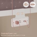 ADORNEVE Low Bunk Bed Twin Over Twin with Stairs, Storage Drawers & Shelves, RGB LED Lights Metal Floor Bunk with Power Outlet, Full-Length Guardrail & Metal Slats, for Small Space, Kids, White - Image 5