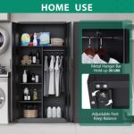 Letaya Metal Storage Cabinets Locker with Lock Door, 72'' Clothing Coat Steel Storage Freestanding Wardrobe for Office, Home, School, Employee,Gym,Fire Department (Black) - Image 4