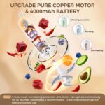 Glass Food Processor with 4 Blades & 4 Bowls (8 Cup + 3x0.5 Cup), Small Food Processor& Meat Grinder - Compact Design for Meal Prep, Baby Food, Sauces - Dishwasher Safe - Image 6