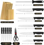 Knife Set, 14-Piece Kitchen Knife Set, German High Carbon Stainless Steel, Durable Knife Block, Black - Image 3