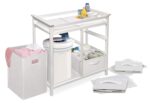 Badger Basket Modern Baby Changing Table - Portable Diaper Station with 3 Drawers Pad & Hamper - Storage Organizer for Baby Clothes, Diapers & Toys - Fresh White/White (34.25 x 20.75 x 34.5) - Image 7