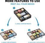 Marbrasse Expandable Desk Drawer Organizer, Mesh Drawer Organizer Tray with 10 Adjustable Compartments, Desk Organizers and Accessories, 5 Dividers Drawer for Office Supplies, Makeup & Vanity (Black) - Image 6