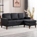 EBELLO Sectional Sofa Couch, L Shaped Couch Faux Leather with Reversible Chaise, Lounge Sofa for Living Room Apartment Small Space, Black - Image 9