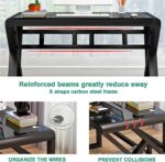 SAMERY Computer Desk Home Office Desks, 55.1 Inch Modern Simple Office Black Glass Desk Computer Table Study Gaming Writing Desk, Fashion Strength Tempered Glass Office Laptop Desk - Image 5