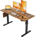 Agilestic Electric Standing Desk, 48 x 24 Inches Height Adjustable Desk, Sit Stand up for Work Office Home, Ergonomic Rising Computer Table with Memory Preset, Rustic Brown - Image 2