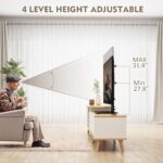 Universal Swivel TV Stand/Base Table Top TV Stand 32 to 65 inch TVs 80 Degree Swivel, 4 Level Height Adjustable, Heavy Duty Tempered Glass Base, Holds up to 88lbs Screens, HT04B-002 - Image 5