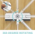 AIR U+ Floor Scrub Brush with Long Handle, 3 in 1 Scrape and Heavy-Duty Stiff Bristle Scrubber Brush for Cleaning Shower Bathroom, Patio, Garage, Kitchen, Wall and Deck - Image 3