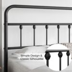 Yaheetech Classic Metal Platform Bed Frame Mattress Foundation with Victorian Style Iron-Art Headboard/Footboard/Under Bed Storage/No Box Spring Needed/Queen Size Black - Image 6