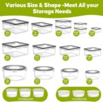 42 PCS Food Storage Containers with Lids (21 Containers & 21 Lids) - Reusable Plastic Food Containers for Kitchen Storage and Organization BPA-Free Leakproof Meal Prep Container with Labels & Pen - Image 3