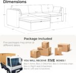 CHITA Oversized Modular Sectional Sofa, FSC Certified L Shaped Sectional Couches for Living Room, 112 inch Width,4 Seat Modular Sofa with Storage Ottoman, Linen - Image 3