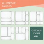 25 PCS Clear Plastic Drawer Organizers Set, 4 Sizes Clear Drawer Organizers & storage Bins for Makeup/Jewelry Vanity, Kitchen Gadgets Or Office Desk. Bathroom Drawer Organizer Trays With Non-Slip Pads - Image 8