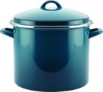 Rachael Ray Enamel on Steel Stock Pot/Stockpot with Lid, 12 Quart, Marine Blue - Image 2