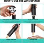 CIRCLE JOY Rechargeable Wine Opener Electric Wine Bottle Opener 7-in-1 Wine Gift Set with Electric Vacuum Pump, Charging Station, Foil Cutter, Wine Aerator Pourer and 2 Wine Stoppers - Image 6