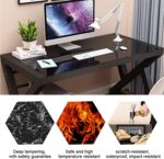 SAMERY Computer Desk Home Office Desks, 55.1 Inch Modern Simple Office Black Glass Desk Computer Table Study Gaming Writing Desk, Fashion Strength Tempered Glass Office Laptop Desk - Image 4