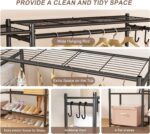 Wardrobe Closet, Portable Clothing Rack for Hanging Clothes, Free Standing Closet Organizers and Storage System with 4 Tiers Shelves for Cloakroom Bedroom, Black - Image 8