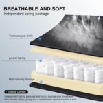 GTPLAYER Gaming Chair, Computer Office Chair with Pocket Spring Cushion, Linkage Armrests and Footrest, High Back Ergonomic Computer Chair with Lumbar Support Task Chair with Footrest(Black) - Image 8