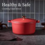 CAROTE Enameled Cast Iron Dutch Oven Pot with Lid, Enameled Dutch Oven for Sourdough Bread Baking, Braising, Stews, Dual Handles, Heavy-Duty Cast Iron Pot, 5QT, Red - Image 7