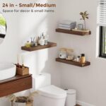 Heimlove 48 Inch Floating Shelves for Wall 8 Inch Deep Walnut Shelves Set of 2,Wall Mounted Rustic Wood Long Floating Shelf，Large Display & Storage Shelf with Invisible Brackets - Image 7