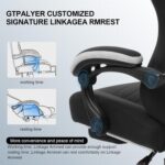 GTPLAYER Gaming Chair, Computer Office Chair with Pocket Spring Cushion, Linkage Armrests and Footrest, High Back Ergonomic Computer Chair with Lumbar Support Task Chair with Footrest(Black) - Image 6