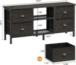 Furologee TV Stand with 4 Drawers, 43 inch Entertainment Center with Open Shelves, Media Center for 50" TV, Television Stand for Bedroom, Living Room/Light Black Oak - Image 4