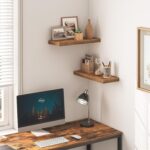 HOOBRO Floating Shelves for Wall, Wall Mounted Shelf Set of 2, 15.7" Hanging Shelf with Invisible Brackets, for Wall in Bathroom, Bedroom, Toilet, Kitchen, Living Room, Office, Rustic Brown BF40BJ01 - Image 7