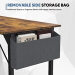 DUMOS 40 Inch Office Small Computer Desk Modern Simple Style Writing Study Work Table for Home Bedroom - Wood Brown - Image 8