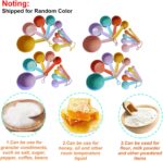Plastic Measuring Cups and Spoons Set - 10 Pcs Colorful Kitchen Measuring Tool, Engraved Metric/US Markings Stackable Silicone Measure Cup for Liquid & Dry Measuring, Cooking & Baking, Random Color - Image 4
