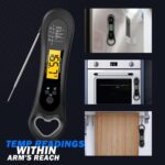 Meat Thermometer Digital, Instant Read Meat Thermometer for Grill and Cooking, with Bottle Opener, Backlight & Calibration Food Thermometer, Kitchen Gadgets for BBQ, Turkey, Candy, Liquids - Image 7