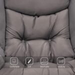 Welnow Lazy Chair with Ottoman, Modern Lounge Accent Chair with Armrests and a Side Pocket, Leisure Sofa Armchair, Reading Armchair with Footrest for Small Space, Dark Grey - Image 9