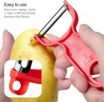 Original Vegetable Fruit Peeler Carbon Steel Blade 3 Pack Red/Green/Yellow… - Image 4