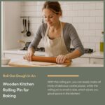 Muso Wood Sapele Wooden French Rolling Pin for Baking, Tapered Roller for Fondant, Pie Crust, Cookie, Pastry (French 15-3/4inch) - Image 5