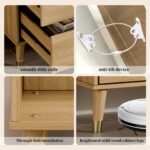 6 Drawer Dresser,47" Wide Mid Century Modern Chest of Drawers,Wooden Bedroom Drawer Dresser with 6 Storage Drawers for Bedroom,Living Room,with Anti-Tipping Device,Wood - Image 5