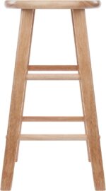 Winsome Element 2-Piece 24In Counter Stool Set, Natural Finish, Solid Wood, Modern Design - Image 4