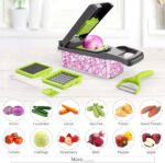 Vegetable Chopper,Senbowe Multifunctional 13-in-1 Food Choppers Onion Chopper Vegetable Slicer Cutter Dicer Veggie chopper with 8 Blades,Colander Basket,Container for Salad Potato Carrot Garlic - Image 5