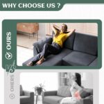 Vongrasig 79" Convertible Sectional Couches Sofa with Storage Ottoman, 3 Seat L Shaped Couch with Side Storage Pockage, Linen Fabric Small Couches for Living Room, Apartment and Small Space, Grey - Image 6