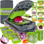 Bartnelli Vegetable Chopper Food Slicer Pro | 15 Pc MultiFuctional Kitchen Gadgets for Onion, Veggie, Cheese Grater, Vegetables Cutter With Large Container, Easy to Clean, With Bonus Brush and Fork - Image 2