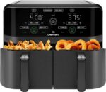 Chefman 6 Quart Dual Basket Air Fryer - Digital Touchscreen, Smart Sync Finish, Hi-Fry, Auto Shutoff, 2 Independent 3QT Nonstick Dishwasher-Safe Frying Baskets - Digital Double Air Fryer - Black - Image 2