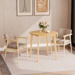 HOOBRO Bamboo Dining Table, Round Dining Table for 2, 27.5" Kitchen Table for Small Space, Writing Table, Easy to Assemble, for Dining Room, Living Room, Office, Kitchen, Apartment, Natural YL71CZ01 - Image 9