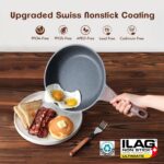 SENSARTE Nonstick Frying Pan Skillets, Swiss Granite Coating Omelette Pans, Healthy Cookware Chef's Pan, Free of Intentionally Added PFOA (9.5+11+12.5 Inch) - Image 3