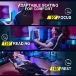 GTPLAYER Gaming Chair, Computer Office Chair with Pocket Spring Cushion, Linkage Armrests and Footrest, High Back Ergonomic Computer Chair with Lumbar Support Task Chair with Footrest(Black) - Image 5